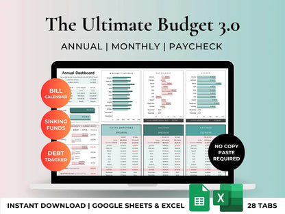 All-in-One Budget Template for Excel & Google Sheets (Track Any Currency)