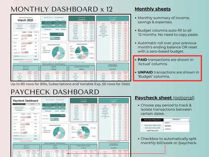 All-in-One Budget Template for Excel & Google Sheets (Track Any Currency)