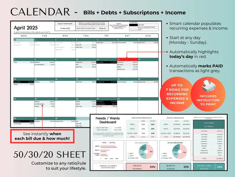 All-in-One Budget Template for Excel & Google Sheets (Track Any Currency)